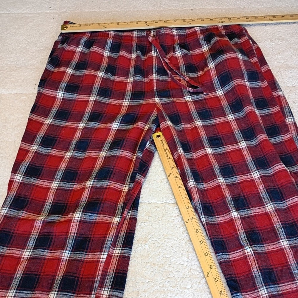 Plaid Pajama Pants Mens XL Red Excellent Flannel Drawstring Lounge Sleepwear
